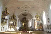 Bayerniederhofen, Alt�re und Kanzel der St. Michael Kirche, Stuck von Matthias Stiller von 1708 (20.02.2014)