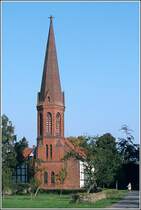 Bohmte. Die Johanniskirche im Ortsteil Arenshorst. Scan eines Dias aus den 1970er Jahren.