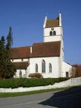 Bermatingen, gotische St. Georg Kirche, erbaut von 1390 bis 1422 (09.03.2014)