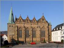 Ostercappeln. Die St.-Lambertus-Kirche hat eine lange Baugeschichte. Der Turm stammt noch aus dem 11. Jahrhundert, die Hallenkirche aus den Jahren 1872/73. 06.03.2014