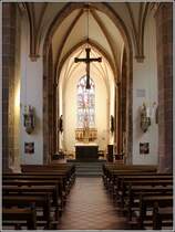 Bad Iburg. Das Mittelschiff der St.-Clemens-Kirche der Iburg. 06.03.2014