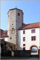 Bad Iburg. Der Bennoturm genannte Bergfried der Iburg. Er wurde um 1500 auf den Resten des Vorgngerbaus errichtet. 06.03.2014