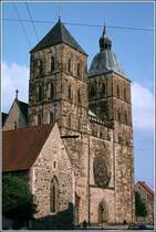 Osnabrck. Die im 13. Jahhundert gebaute Johanniskirche in den 1970er Jahren. Scan vom Dia.