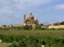 Xewkija, Kirche St. Johannes der T�ufer, erbaut von 1952 bis 1973, eine der gr��ten Kuppelkirchen Europas (24.03.2014)