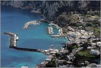 Capri. Blick von Anacapri auf Marina Grande an der Nordkste. 26.03.2014