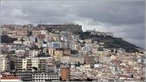 Neapel. Blick von Posillipo zum Castel Sant' Elmo. 27.03.2014
