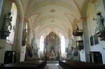 Scheinfeld, Alt�re und Kanzel der Klosterkirche Maria Geburt (13.04.2014)