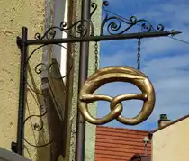 F�ssen, die  Brezel  ist das Zunftzeichen der B�cker, April 2014