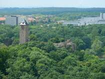 Halle/Saale: die Burg Giebichenstein - am 30.05.2014, Blick vom Aussichtsturm im Bergzoo Halle/S. 