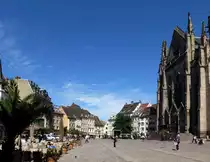 M�lhausen (Mulhouse), Blick �ber den Rathausplatz, rechts die Stephanuskirche, Mai 2014