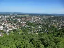 Freiburg, Blick vom Schlo�bergturm Richtung Nord, Juni 2014