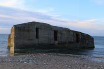 Atlantikwallbunker des II.Weltkrieges am Strand von Vigs, aufgenommen am Abend des 16.04.2014.