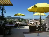 Freiburg, Vom Restaurant  Greiffeneckschlchen  hat man einen groartigen Blick ber die Stadt, Juni 2014