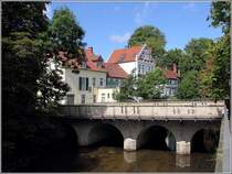 Osnabrck. Die Angers-Brcke berspannt im Zuge der Hasestrae die Hase. Im Hintergrund sind die Rckseiten der Huser am Vitihof zu sehen.
06.07.214