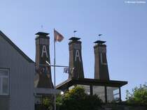 Die drei Trme der Aalrucherei in Kappeln (Kreis Schleswig-Flensburg, Schleswig-Holstein, Mai 2010)