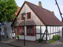 Fachwerkhaus in der Stra�e  Lange Stra�e  in Arnis an der Schlei, der kleinsten Stadt Deutschlands (Kreis Schleswig-Flensburg, Schleswig-Holstein, Mai 2010)