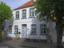 Haus in der Strae  Lange Strae  in Arnis an der Schlei, der kleinsten Stadt Deutschlands (Kreis Schleswig-Flensburg, Schleswig-Holstein, Mai 2010)