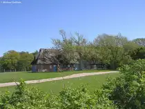 Die  Fischerkate  im Naturschutzgebiet  Geltinger Birk  kann man auch mieten (Kreis Schleswig-Flensburg, Schleswig-Holstein, Mai 2010)