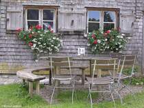 Detailansicht der Buchrainer-Alpe im Rappenalptal (hinter Oberstdorf, Landkreis Oberallg�u, August 2010)