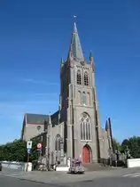 Jabbeke, St. Blasius Kirche, erbaut von 1869 bis 1871 durch Architekt Antonius Verbeke (02.07.2014)