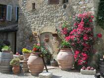 auf einem Weingut mit einem ganz leckeren Chianti bei San Gimignano, Foto am 20.5.2014
