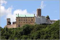 Eisenach. Die in 411 m . NN gelegene Wartburg wurde 1067 gegrndet und gehrt seit 1999 zum UNESCO-Weltkulturerbe. Ein groer Teil der heute zu sehenden Bauten wurde im 19. Jahrhundert errichtet. 11.08.2014