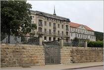 Bad Schandau. Die Elbresidenz ist ein nach dem Hochwasser von 2002 sanierter Hotelkomplex. Hier ist ein Teil der zur Elbe gerichteten Gebudefront zu sehen. 
13.08.2014