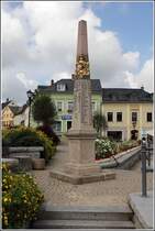 Zwnitz. Die Postmeilensule aus dem Jahr 1727 auf dem Markt. 
14.08.2014