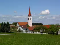 Weistrach, Pfarrkirche St. Stephanus, sp�tgotische Hallenkirche, Turm von 1893 (21.04.2014)