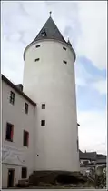 Schwarzenberg. Der Bergfried des Schlosses. Die vermutlich im 12. Jahrhundert gebaute Burg wurde Mitte des 16. Jahrhunderts zu einem Schloss umgebaut.
15.08.2014
