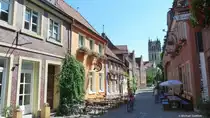 Das  Kuhviertel  nahe dem Stadtzentrum von M�nster mit etlichen Kneipen und dem Blick auf die �berwasserkirche (August 2013)