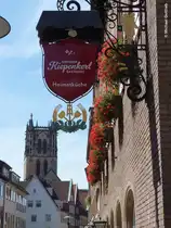 Au dem Weg zur �berwasserkirche kommt man an dem Restaurant  Gro�er Kiepenkerl  vorbei (M�nster, August 2013)