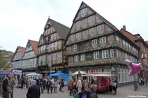 Sch�ne Fachwerkh�user, u.a. rechts das Hoppener Haus, das bekannteste und sch�nste Fachwerkhaus der Altstadt von Celle (Mai 2011)