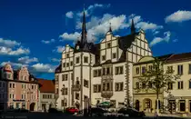 Das Saalfelder Rathaus wurde 1529 - 1537 erbaut und gilt als eines der bedeutendsten Renaissance-Rath�user Th�ringens. (12.07.2014)