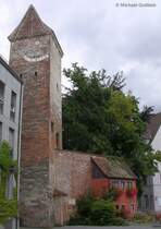 Blick auf den Hexenturm in der Altstadt von Memmingen (Bayern - Sommer 2009)