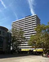 L�rrach, Wohnhochhaus am Marktplatz, Sept.2014