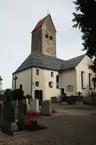 Stein im Allgu, sptgotische Pfarrkirche St. Mauritius, Langhaus von 1709, seitliche Marienkapelle von 1450 (12.10.2014)
