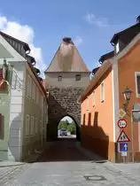 Herrieden, Storchenturm, erbaut 1340 durch Bischof Heinrich Schenk von Reicheneck (26.06.2013)