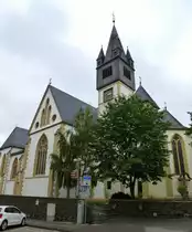 Lahnstein, die katholische Pfarrkirche St.Martinus, geht zurck auf das 12.Jahrhundert, Sept.2014