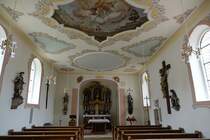 Granheim, Hochaltar und Deckengemlde in der Pfarrkirche St. Martin (14.12.2014)