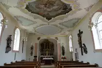 Granheim, Hochaltar und Deckengemlde in der Pfarrkirche St. Martin (14.12.2014)
