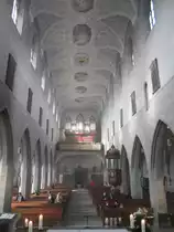 Radolfzell, Mittelschiff des M�nster Unserer Lieben Frau, Orgel erbaut 1997 von der Orgelbaufirma M�nch (23.02.2014)