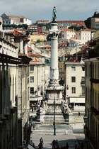 LISBOA (Concelho de Lisboa), 29.09.1999, Blick auf die Statue von D. Pedro IV.