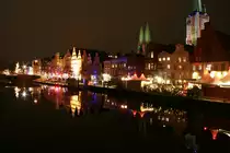 Die  Skyline  von L�beck zur Weihnachtszeit; 29.12.2014