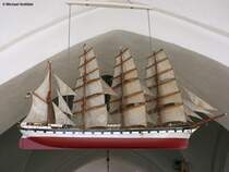 Segelschiff in der ev. Cosmae-Kirche in Stade (Juli 2014)