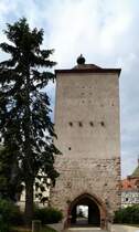 Schlettstadt (Selestat), der Hexenturm, Teil der ehemaligen Stadtmauer, das heutige Aussehen geht zurck auf das 13.Jahrhundert, Juni 2014