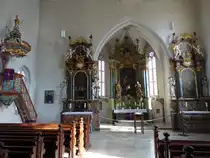 Iphofen, Alt�re und Kanzel in der B�rgerspitalkirche St. Johann (08.03.2015)