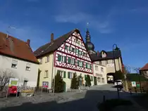 Lonnerstadt, Brauerei Schorr und St. Oswald Kirche (09.03.2015)