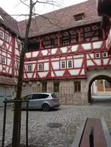 Ingelfingen, Innenhof des schwarzen Hofs, ein ehemaliges Stadtadelshaus (15.03.2015)