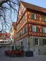 Schw�bisch Hall, Fachwerkhaus am Sparkassenplatz (15.03.2015)